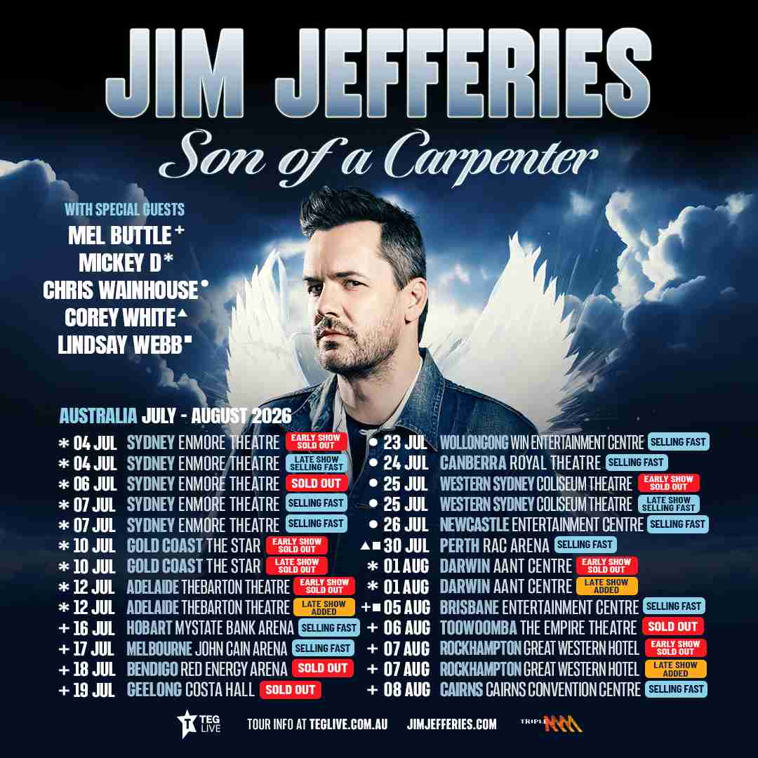 Scene News: Australian Comedy Royalty Joins Jim Jefferies On Massiveson Of A Carpenter Australia Tour