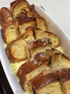Challah Bread and Butter Nutella Pudding